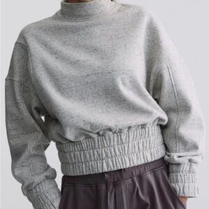 Varley Dunbar Sweatshirt Size Small Cropped Mock Neck Gray Pullover Sweatshirt